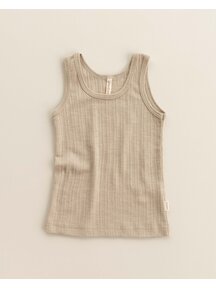 Unaduna Kids undershirt rib wool/silk - maca
