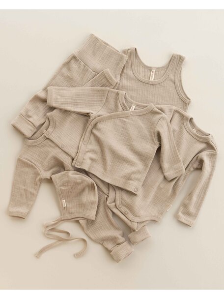 Unaduna Kids undershirt rib wool/silk - maca