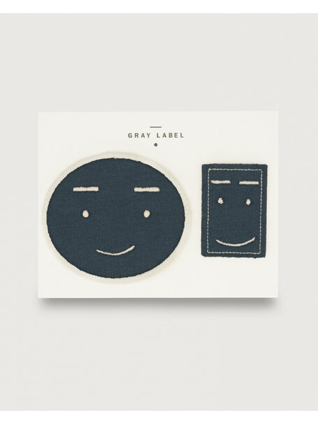 Gray Label Patches - blue grey