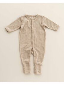 Unaduna Onesie rib 2 in 1 feet wool/silk - maca