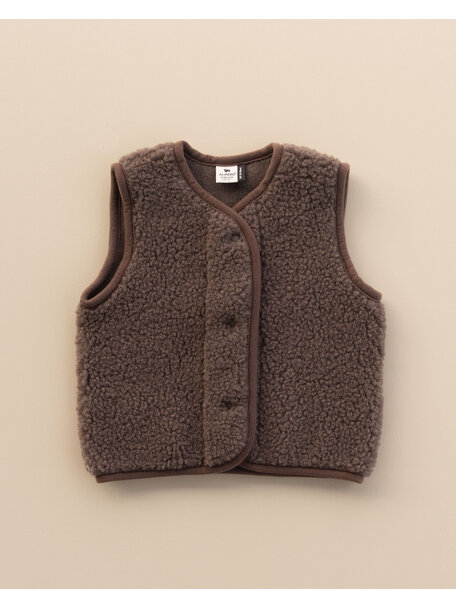 Alwero Children's vest TYB wool plush - choco