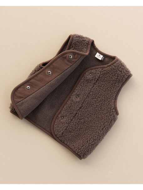 Alwero Children's vest TYB wool plush - choco