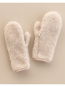 Alwero Wool plush women's mittens - beige