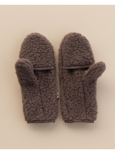 Alwero Wool plush women's mittens - choco