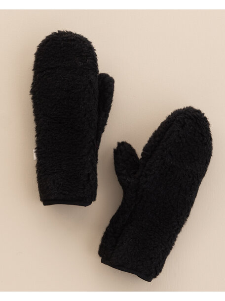 Alwero Wool plush women's mittens - black