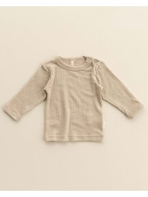 Unaduna Baby shirt rib wool/silk - maca