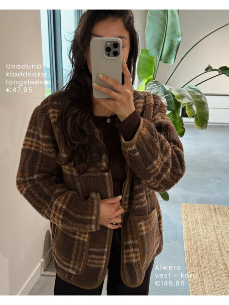 Alwero Women's woolen vest Koru - scotch cold brown