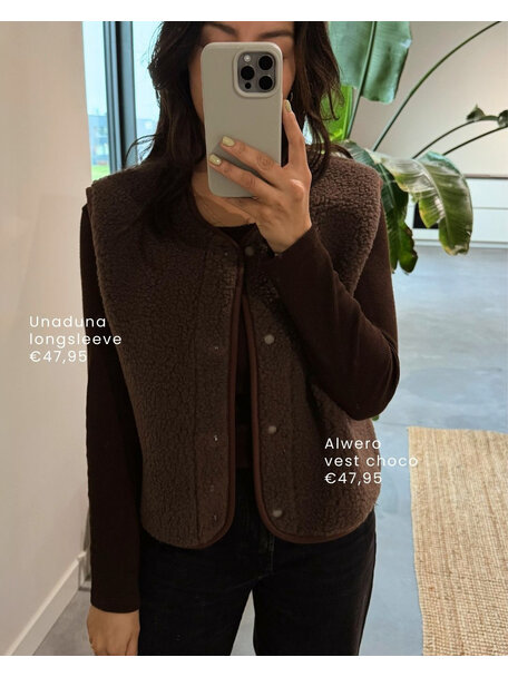 Alwero Women's woolen vest TYB - choco