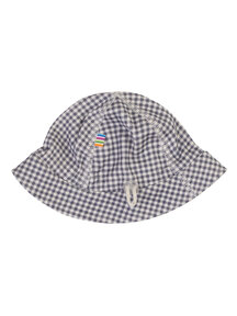Joha Checked sun hat - dark blue