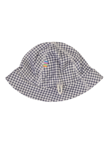 Joha Checked sun hat - dark blue