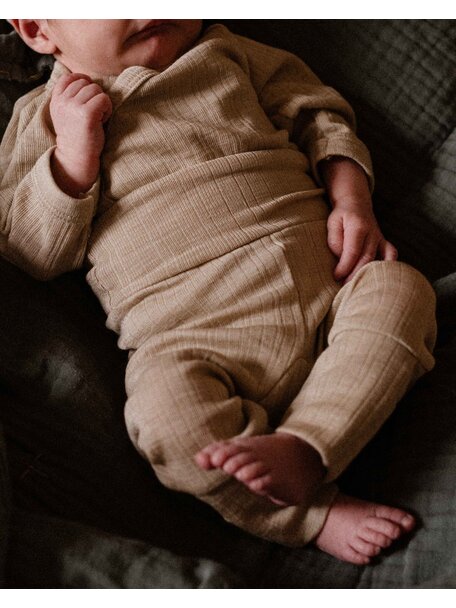 Unaduna Wrap around body rib wool/silk - maca