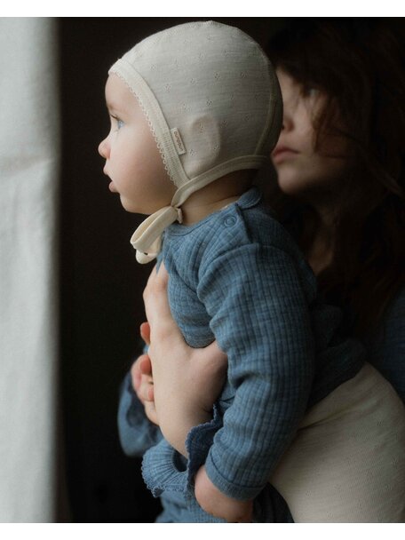 Unaduna Baby bonnet pointelle wool/silk - munkki