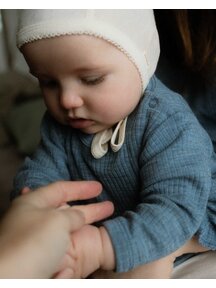 Unaduna Baby blouse of wool rib - nila