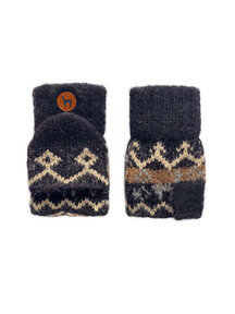 Apu Kuntur Kids mittens from alpaca wool - black