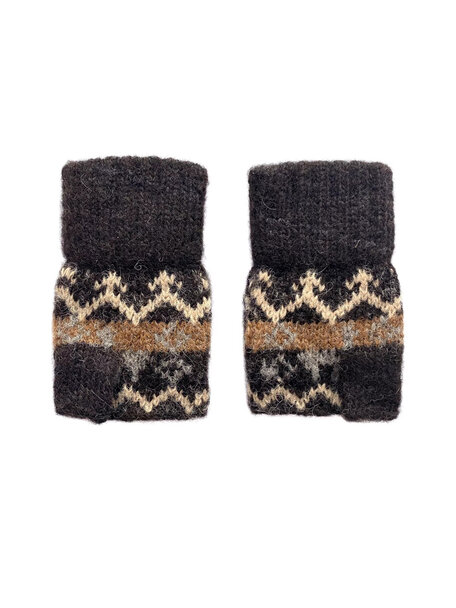 Apu Kuntur Kids mittens from alpaca wool - black