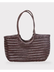 Sook Hand-woven leather bag Carmel - coffee