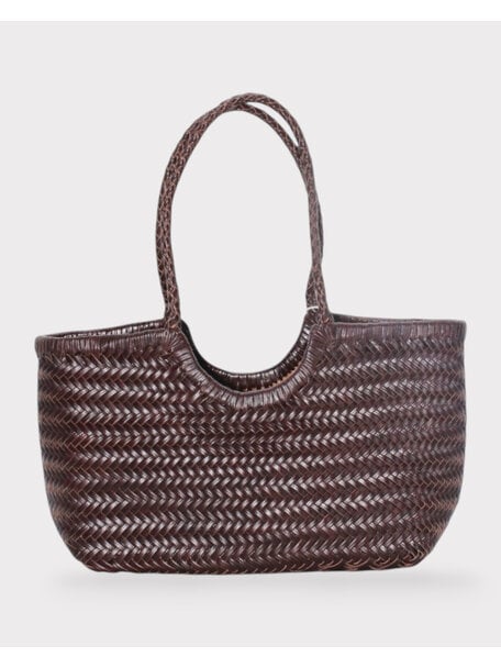 Sook Hand-woven leather bag Carmel - coffee