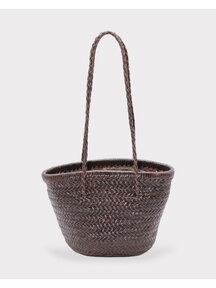 Sook Hand-woven leather bucket bag Carmel - chocolate