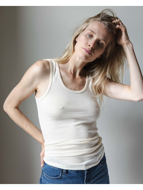Unaduna Singlet pointelle wool/silk - munkki