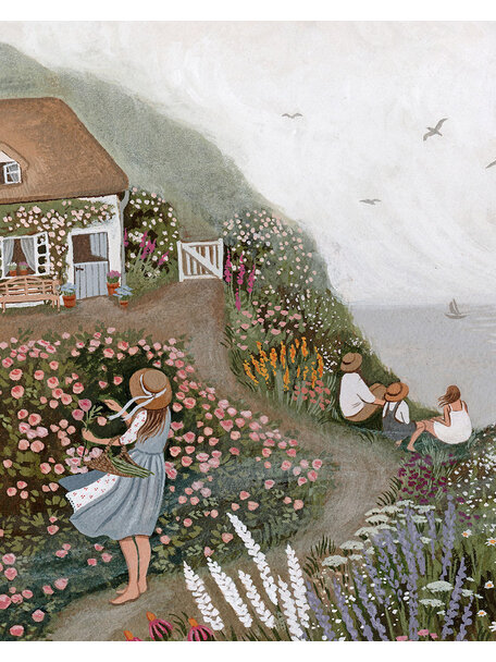 Robin Pieterse Folded card - rose cottage