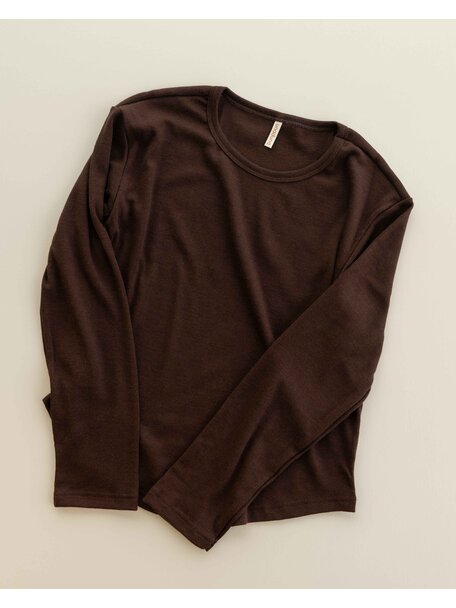 Unaduna Relaxed-fit longsleeve Mari rib pattern wool - kladdkaka