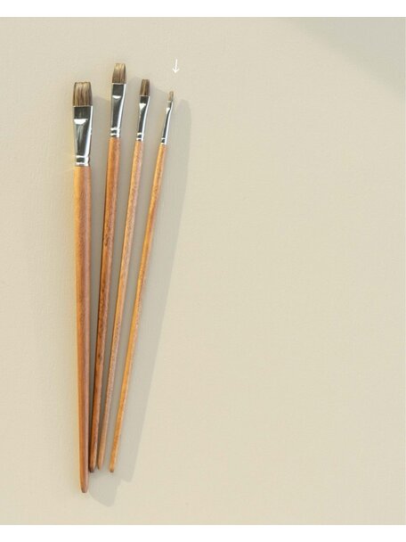 Mercurius Paintbrush synthetic cow hair flat - 4 mm