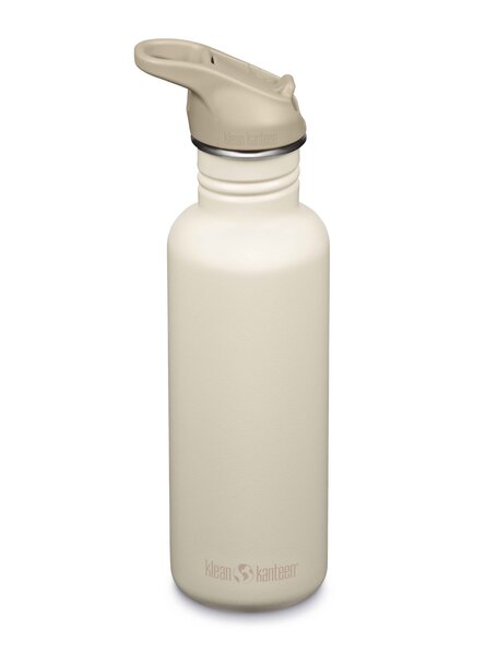Klean Kanteen Classic bottle 800 ml with flip seal sport cap - white cap gray