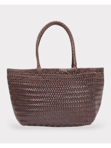 Sook Hand-woven leather bag Lou - coffee