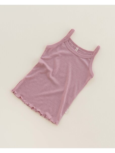 Unaduna Summer children's shirt pointelle wool/silk - cameo rose