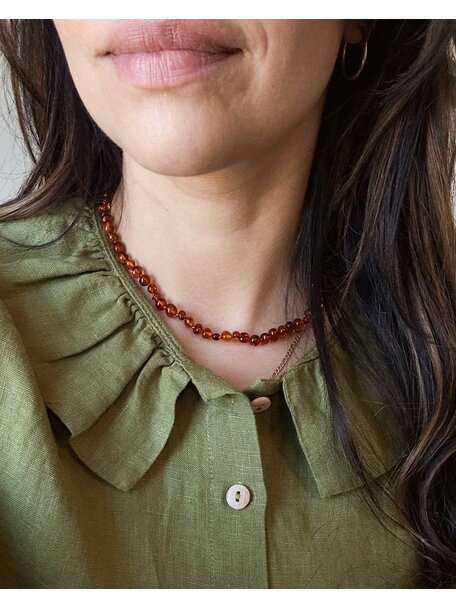 Amber Amber Ladies Necklace 43 cm - Cognac