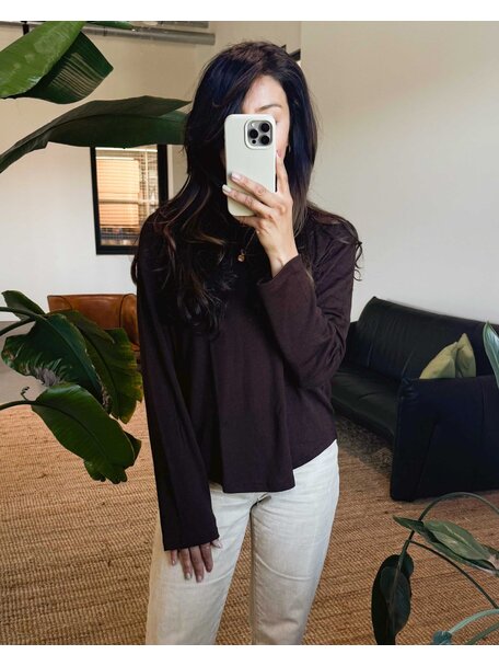 Unaduna Relaxed-fit longsleeve Mari rib pattern wool - kladdkaka