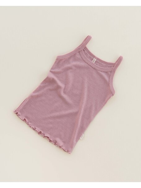 Unaduna Summer children's shirt pointelle wool/silk - cameo rose