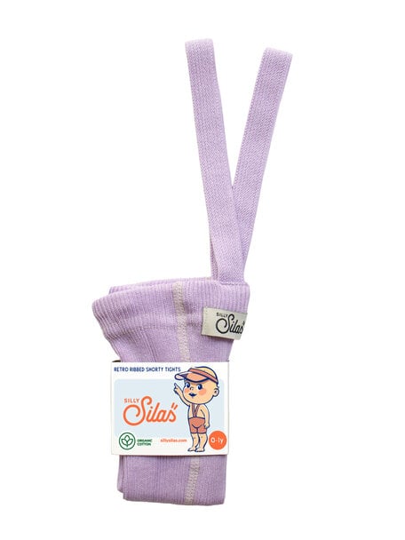 Silly Silas Retro Ribbed Shorty Tights - Lavender
