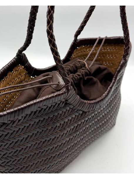 Sook Hand-woven leather bag Carmel - coffee