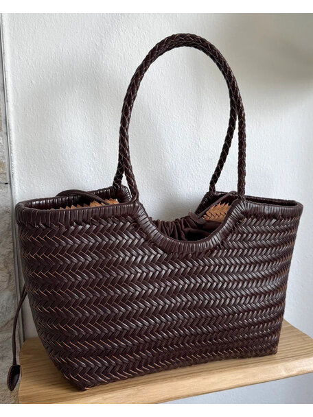 Sook Hand-woven leather bag Carmel - coffee