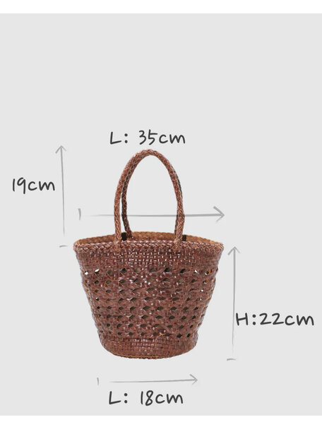 Sook Hand-woven leather bag  Ivy - coffee