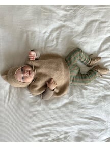 Silly Silas Footless Retro Ribbed Tights with Braces - Matcha/Peanut Striped