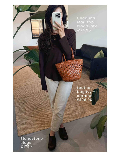Sook Hand-woven leather bag  Ivy - caramel
