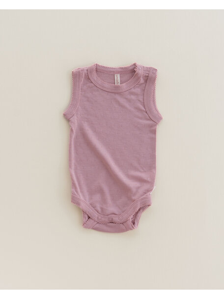 Unaduna Sleeveless romper pointelle wool/silk - cameo rose
