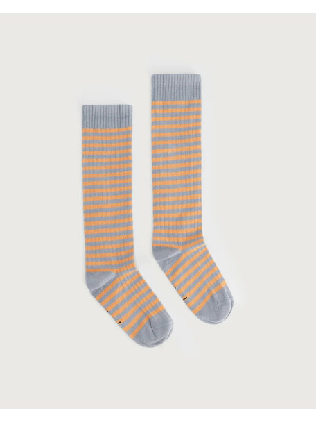 Gray Label Baby ribbed socks long - stone gray/melon