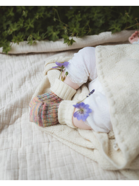 Grödo Baby socks wool and cotton - natural/multicolor