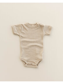 Unaduna Body short sleeves rib wool/silk - maca