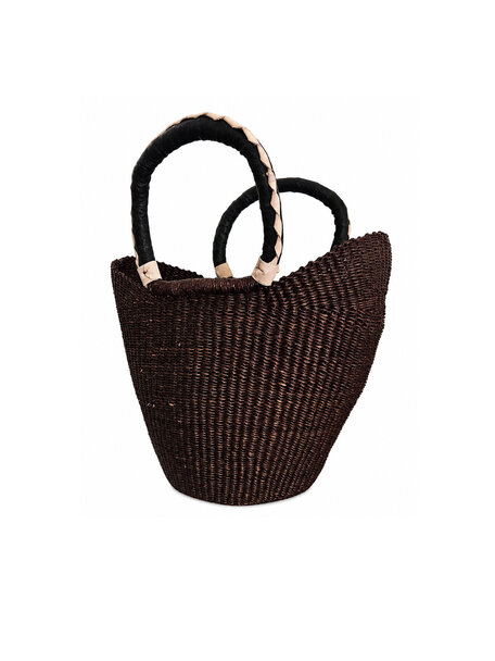 Handmade in Ghana Handwoven Bolga bag small - brown