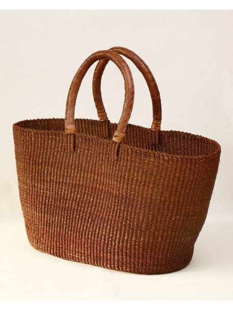 Handmade in Ghana Handwoven Bolga bag - brown