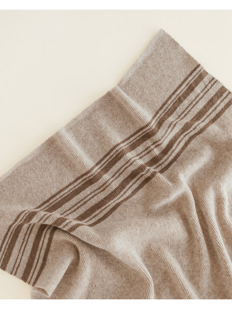 Hvid Merino wool baby blanket Gilbert - sand/walnut