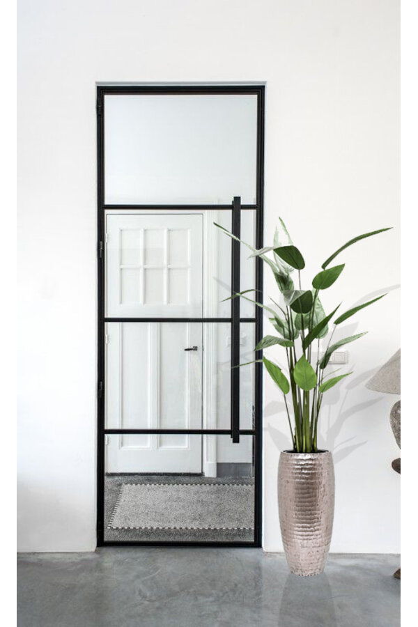 Kunstplant Heleconia in Gehamerd Zilver