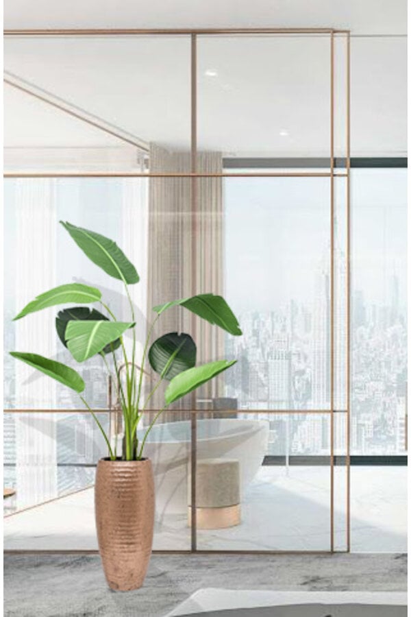 Kunstplant Strelitzia in Gehamerd koper