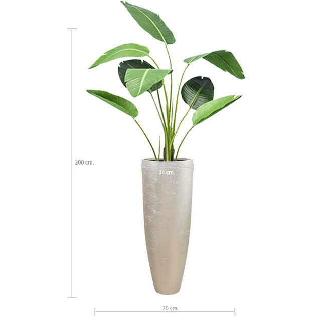 Kunstplant Strelitzia in Champagne pot