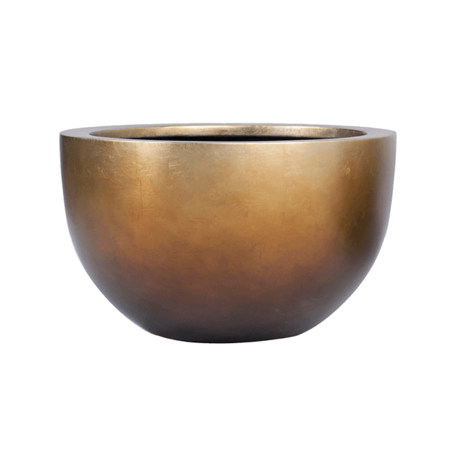 Baq Metallic Silver Leaf Bowl matt honey