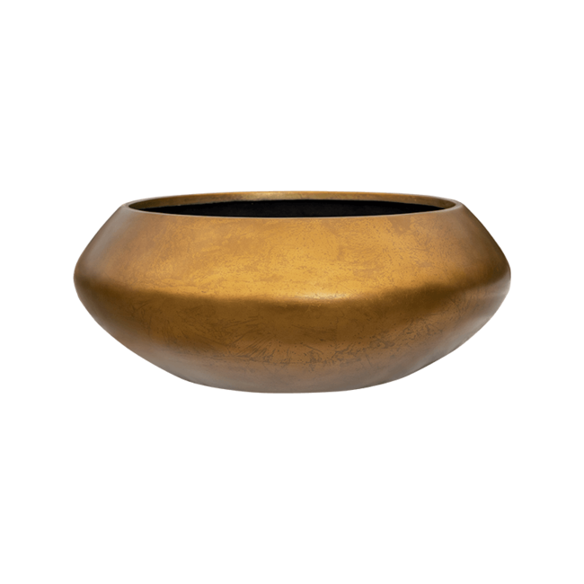 Baq Metallic Silver Leaf Bowl Ufo Matt Honey